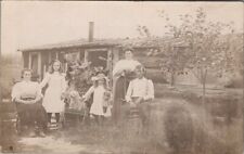 POVERTY, Family in Front of a Cabin, Girl Holding a DOLL Real Photo Postcard for sale  Shipping to South Africa