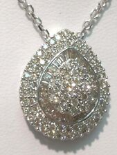 3Ct Round Cut VVS1/D Diamond Cluster Pendant 14K White Gold Finish Free Chain for sale  Shipping to South Africa