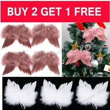 Pink/White Hanging Angel Feather Wings Christmas Tree Wedding DIY Ornament Decor for sale  GAINSBOROUGH