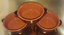 Vintage VULCANIA Terracotta 3 Handled SOUP BOWLS #14 Excellent Condition ITALY for sale  Shipping to South Africa