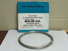 NEW 1LB MALIN STAINLESS STEEL S/S WIRE 16144 .063 DIA  for sale  Shipping to South Africa