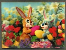 Cartolina lenticolare coniglie usato  Vezza D Alba