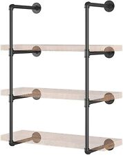 2Pc 42" tall  12"deep  Industrial Wall Mount iron Pipe Shelf Shelves Shelvin  for sale  Muldraugh