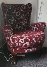 Burgundy floral wingback for sale  NEWPORT