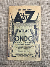 VINTAGE GEOGRAPHERS A TO Z ATLAS TO LONDON AND SUBURBS - ALEXANDER CROSS na sprzedaż  Wysyłka do Poland