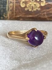 Ladies Edwardian 9ct  Gold & Amethyst Spherical Globe   Ring, Size M.5, 3.1g,, used for sale  Shipping to South Africa
