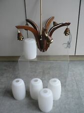 Used, Mid Century Vintage 1970/60s Teak 5 Arm Ceiling Light Fitting with Glass Shades for sale  Shipping to South Africa