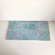 Used, 1930s Vintage Floral Embossed Architecture Furniture Tile Set Of 8 England CT12 for sale  Shipping to South Africa