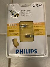 Cabo de vídeo Philips s 12 pés 24 quilates dourado para TV VCR SAT áudio receptor DVD, usado comprar usado  Enviando para Brazil