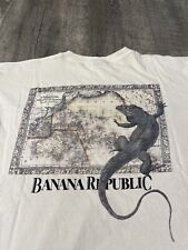Camisa masculina vintage Banana Republic mapa grande viagem safári lagarto iguana EUA comprar usado  Enviando para Brazil