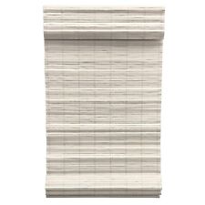 RADIANCE CORDLESS DISTRESSED WHITE BROOKLYN FLATSTICK BAMBOO ROMAN SHADE 29x64 for sale  Shipping to South Africa