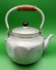 Vaso de chá vintage pequeno de alumínio com cabo de vime - Feito no Japão com cesta comprar usado  Enviando para Brazil
