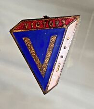 RARE WINSTON CHURCHILL MORSE CODE V FOR VICTORY PATRIOTIC ENAMEL BADGE WWII  for sale  Shipping to Ireland