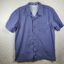 Camisa Columbia PFG azul peixe estampa de osso manga curta botão para cima grande G em excelente estado usado comprar usado  Enviando para Brazil