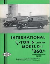 International Half .5 Ton 6 Cylinder Truck Brochure: Model D 1 Photos - 1934, used for sale  Portland