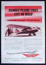 Avião familiar TAYLORCRAFT Foursome 1945 vintage AD comprar usado  Enviando para Brazil