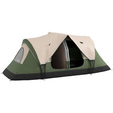Outsunny 2 Room Camping Tent with Waterproof Rainfly & Screen Panels Dark Green for sale  Shipping to South Africa