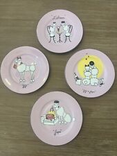 Pratos decorativos para lanche American Atelier rosa francês poodles Love 5341 conjunto de 4 comprar usado  Enviando para Brazil