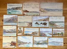 16x c1930s Watercolour Sea Seascape Scenes Beach Tide Cliffs Surf Sketches Lot for sale  Shipping to South Africa
