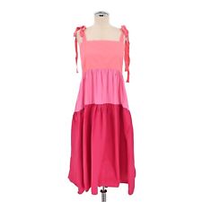 Vestido midi feminino PETER SOM três camadas colorblock rosa trapézio de algodão tamanho 10 US$ 395 comprar usado  Enviando para Brazil