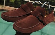Salvatore Ferragamo  Mans brown Suede side buckle Driving Loafer Brand Sz 8 D for sale  Shipping to South Africa
