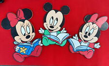 Compuesto de madera vintage de Disney para decoración de pared de vivero de Mickey y MinnieReading segunda mano  Embacar hacia Mexico