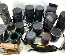 Lote de 14 estuches y correas vintage para lentes para cámara Vivitar Minolta Nikon segunda mano  Embacar hacia Argentina