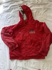 Tri Mountain Bass Cat Boats Red Hooded Lined Jacket Coat M for sale  Shipping to South Africa