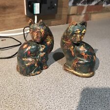 Pair wooden cats for sale  WARE