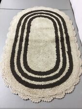 Tapete de banho Chesapeake merchandising reversível crochê oval areia/chocolate #237V comprar usado  Enviando para Brazil