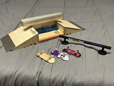 Wood Fingerboard Skatepark With Metal Rail & 3 Teak Tuning Complete Skateboards, used for sale  Shipping to South Africa