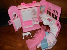 1998 VINTAGE Barbie Bed & Bath Playset House  Fold Up Pink Case Purse Doll Set for sale  Shipping to South Africa