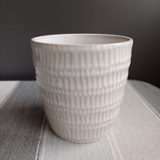 Plant Pot Holder Planter. Cream & Beige Wavy Glazed Ceramic Pot Pre-loved Gift, used for sale  Shipping to South Africa