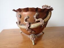 Vintage copper and brass oriental jardiniere planter for sale  Shipping to South Africa