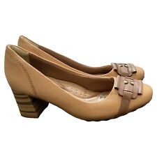 Sapatos femininos Ramarim Total Comfort bege bloco salto médio couro tamanho 7 comprar usado  Enviando para Brazil