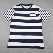 Camiseta Ralph Lauren masculina XL listrada azul branca pônei manga curta infantil *, usado comprar usado  Enviando para Brazil