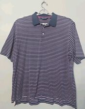 Camisa polo masculina de golfe listrada branca azul rosa Ralph Lauren tamanho GG, usado comprar usado  Enviando para Brazil
