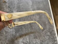 Óculos femininos Versace prescrição armação de fio dourado transparente marfim templo, usado comprar usado  Enviando para Brazil