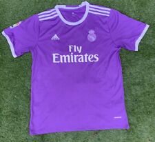 Camiseta de fútbol Real Madrid Away 2016/17 mediana púrpura Adidas oficial genuina segunda mano  Embacar hacia Mexico