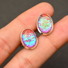 Pink Fire Opal Gemstone 925 Sterling Silver Men's Jewelry Cufflinks r207 for sale  Shipping to South Africa