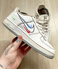 Nike Air Force 1 AF1 Multi Swoosh UK 5 EU 38 Trainers Sneakers White 2021 Youth for sale  Shipping to South Africa