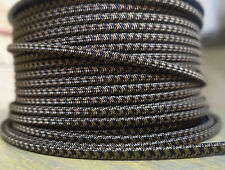 Usado, Cabo coberto de pano plano preto/marrom 2 fios, abajures estilo vintage de tecido 18ga, EUA comprar usado  Enviando para Brazil