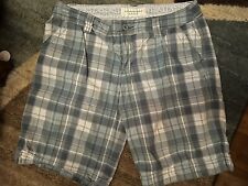 Bermuda Abercrombie & Fitch xadrez tamanho 8 cinza azul calça longa caminhada comprar usado  Enviando para Brazil