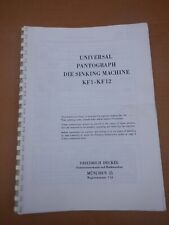 MANUAL DE INSTRUÇÕES PANTÓGRAFO UNIVERSAL DECKEL MÁQUINA DE DINKING KF1-KF12, usado comprar usado  Enviando para Brazil