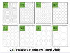 Round labels sheets. for sale  WOODBRIDGE