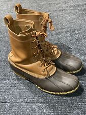 L.L Bean Duck Botas Exterior Marrón Zapatos de Viaje con Cordones Talla 12 Hombres Caza Trabajo segunda mano  Embacar hacia Mexico
