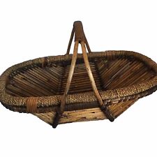 Woven Willow Basket  Bamboo Rope 17in Long 6in Deep, used for sale  Shipping to South Africa