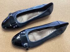 *AGL Women's  Sz 9/ 40 EU  Leather  Stretchy Ballet Flats Black for sale  Shipping to South Africa