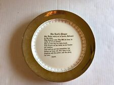 Vintage Plate Crest O Gold Warrented 22k with The Lords Prayer for sale  Sioux Falls