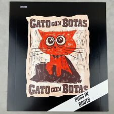 Puss in Boots Gato con Botas Gato Tema Caliente Camiseta Tienda Exhibición Póster Estampado segunda mano  Embacar hacia Argentina
